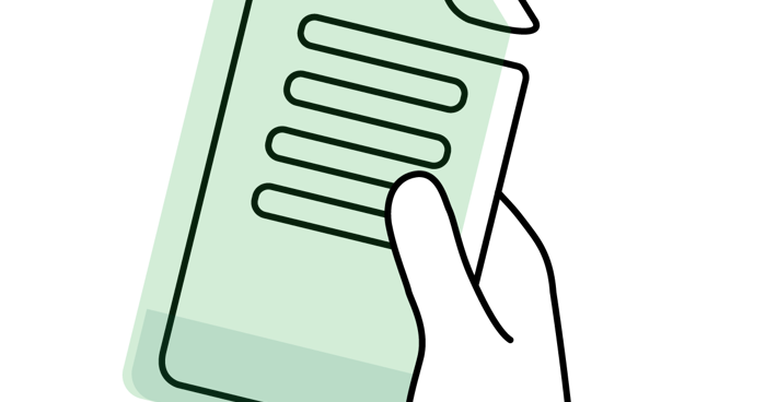 Hand and voting card article illustration