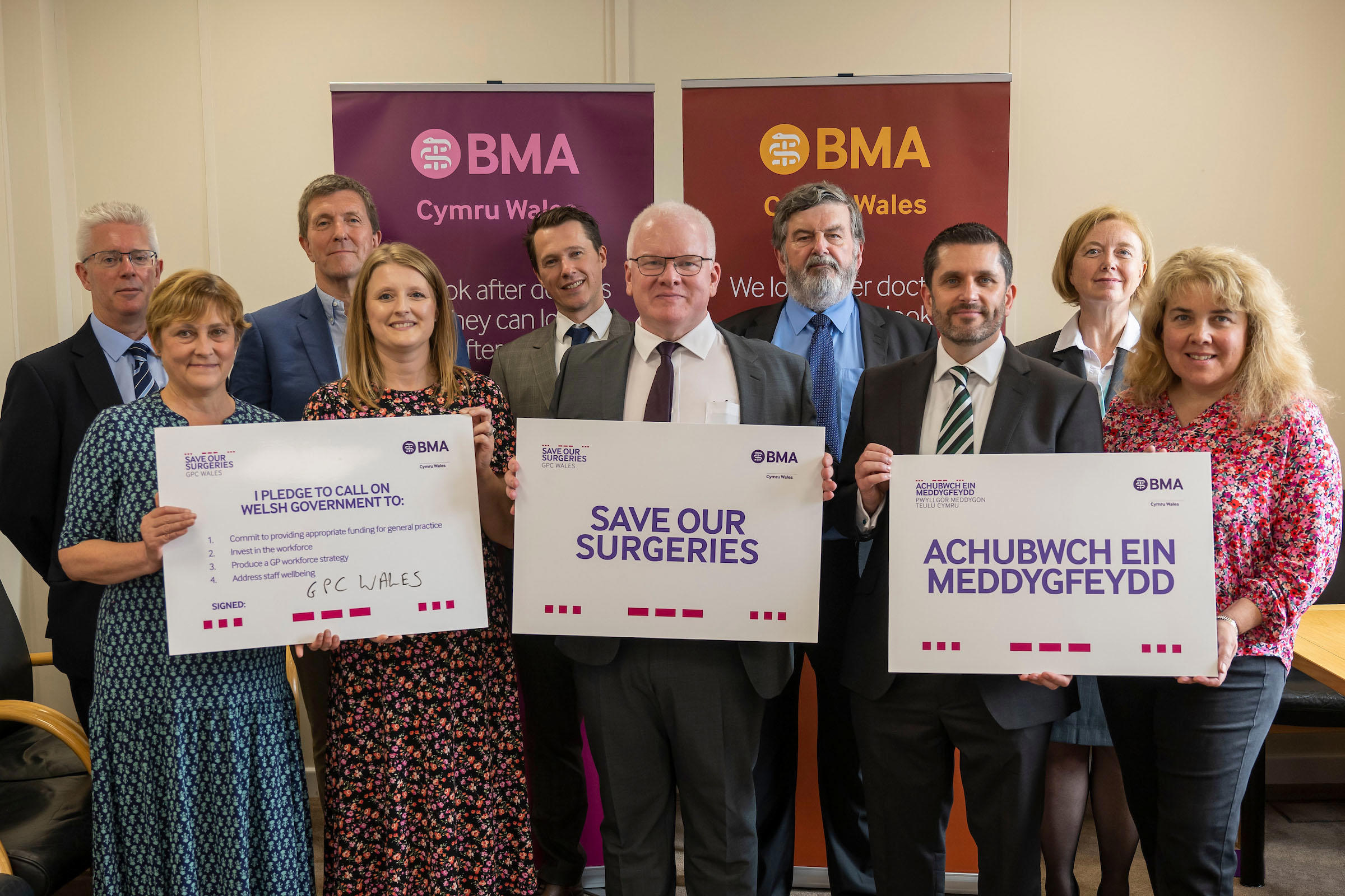 Dr Thomas (back row, second from left) supports a BMA Cymru Wales campaign to save general practice